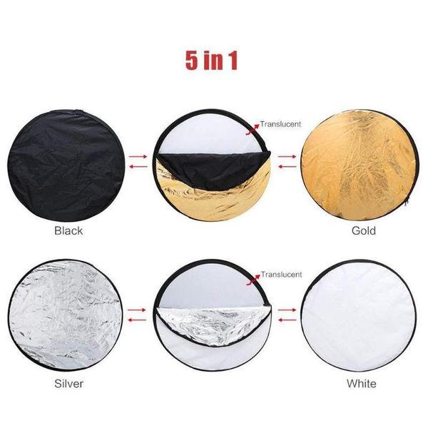 

5 in 1 collapsible light round pgraphy reflector for studio multi p