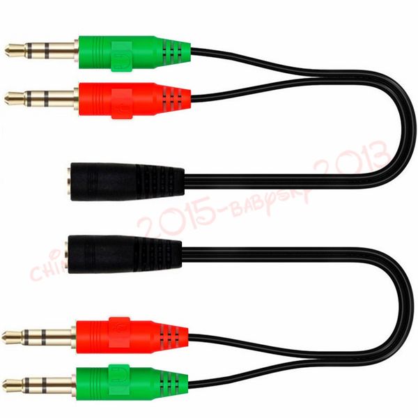 

3,5 мм aux кабель с 3,5 мм микрофон audio y splitter адаптер женский 2 порт мужской aux кабель-удлинитель для планшетных пк смартфон