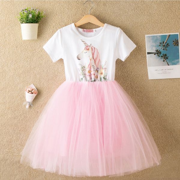 

baby girls summer dress 2019 new brand princess dress for girl clothes unicorn dresses kids clothing children vestidos 2 7y, Red;yellow