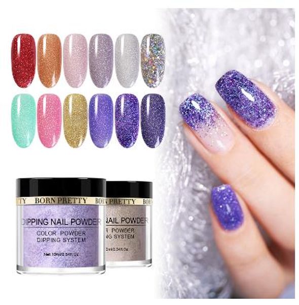

10ml dipping nail glittery glitter nature dry without lamp cure carving dip nail power nail art decor, Silver;gold