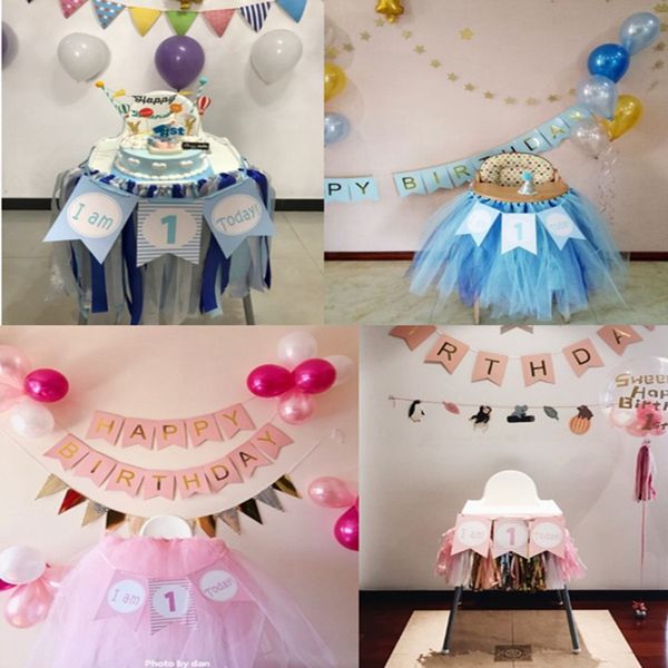 2019 Paper Children S First Year Old Chair Pull Flag I Am 1 Today