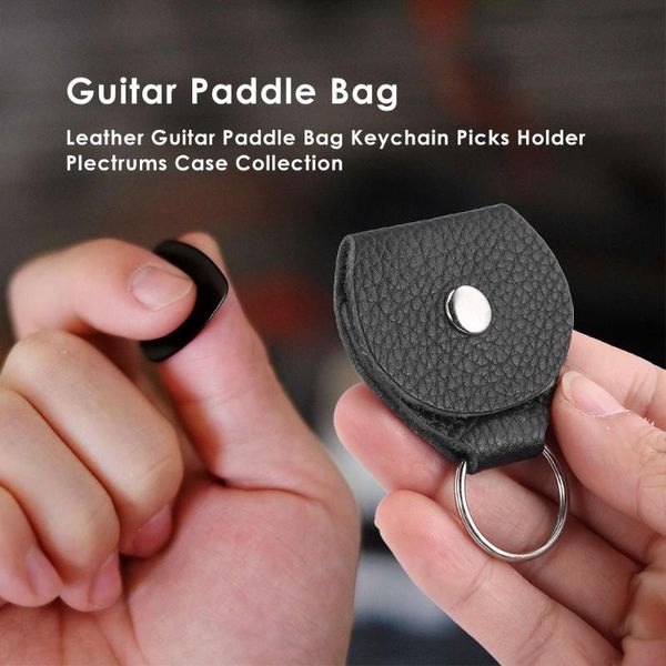 

Leather guitar paddle bag keychain guitar pick holder plectrum ca e collection