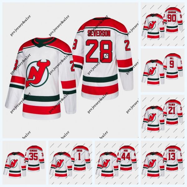 

Youth Nico Hischier New Jersey Devils Third Jersey Taylor Hall Miles Wood Kyle Palmieri Keith Kinkaid Cory Schneider Johansson Hockey Jersey