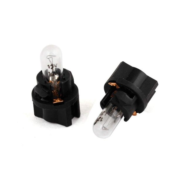 

uxcell 2 pcs t5 car motorbike interior led lens dashboard light bulb yellow