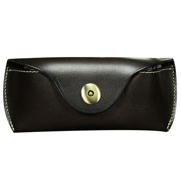 

handmade leather fashion protective cover solid travel accessories buckle sunglasses bag storage eyeglasses case soft vintage, Silver
