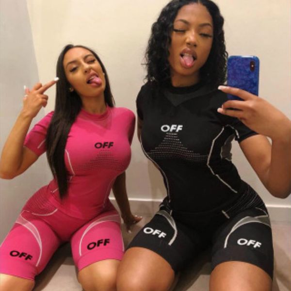 

women new tracksuits fashion active print fitness short sweatsuit tide yoga suit fashion short sleeves sportswear for running 2020 new99