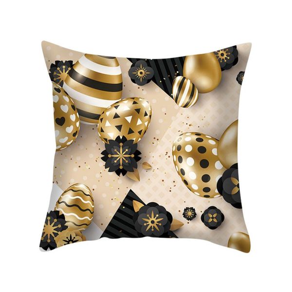 

new easter pillow case easter eggs polyester peach skin cushion cover home textile pillow case