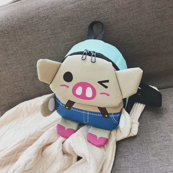 

korean-style children's rucksack 2018 new style kindergarten children canvas school bag fashion cute cartoon piggyÂ backpack