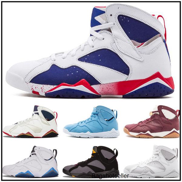 

2020 jumpman 7 7s men kids basketball shoes hares olympic bordeaux gg cardinal raptor french blue citrus mens sports sneakers, Black