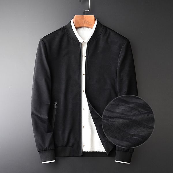 

male jacket autumn stand colla waterproof zipper mens jackets and coats hight quality slim fit baseball neck man jackets, Black;brown