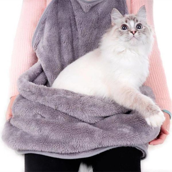 

puppy cat dog carrying backpack cat hair apron multiple anti-stick hair hug dog soft clothes hold for pocket bag bed, Blue;gray