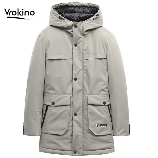 

novos 2019 homens inverno outerwear men's fashion 90% white duck down winter down jacket warm brand coat large size3xl 4xl, Black