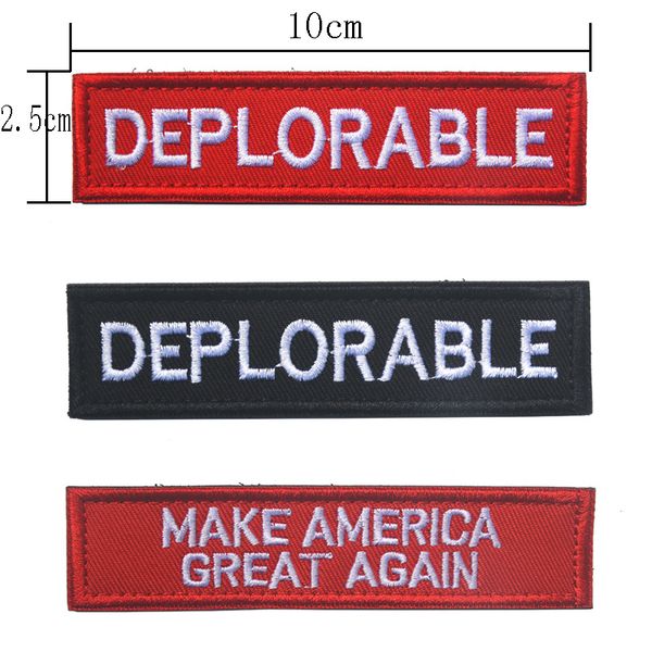 

embroidery trump patch make america great again badge hook tactical patches military brassard combat armband party favor tc0402 500pcs