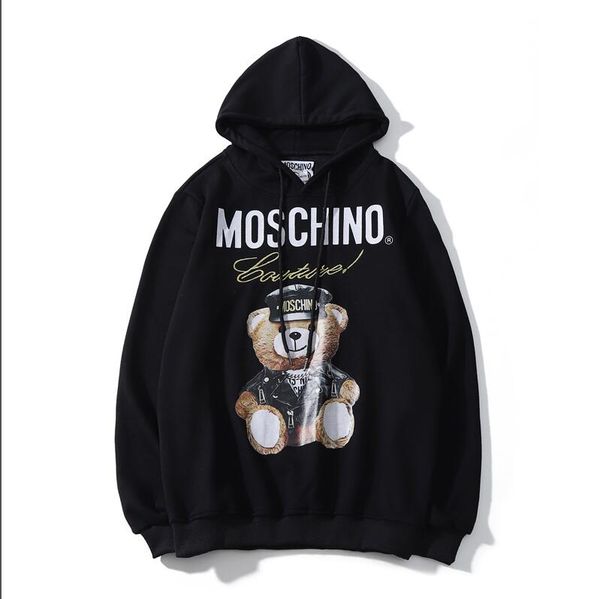

2019 men's women's moschinoand winter new fashion sports sweater printing short-sleeved embroidered cotton men's sweater -10, Black