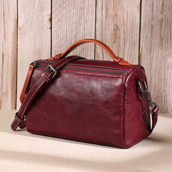 

оригинальная женская сумка новая кожа ручной работы первый слой воловьей кожи ретро женская сумка плечо сумка посыльного бостон