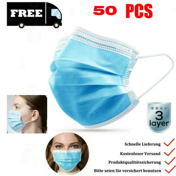 

fedex 50x disposable face masks 3ply mask anti dust with elastic loop protective mask n95 face masks 200318
