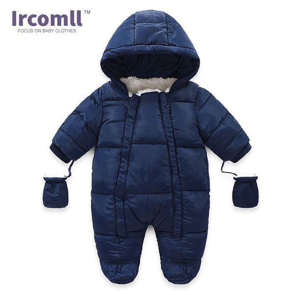 

ircomll теплый младенец детский комбинезон хлопок вниз комбинезон с капюшоном внутри флис мальчик девочка зима осень комбинезон детская верх, Blue