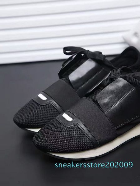 

designer shoes mens luxury shoes 2019 new brand fashion flats runners racer casual shoes womens s09, Black