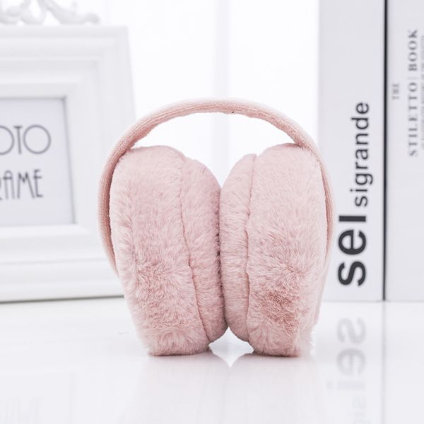

winter earmuffs for women/girl warm earmuffs fashion solid color fur soft fluffy plush cold-proof folding ear warmer, Blue;gray