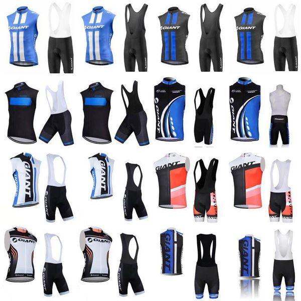 

2020 giant team cycling sleeveless jersey vest bib shorts sets summer ropa ciclismo quick dry racing bicycle mtb cycling sportswear 2443l, Black;red