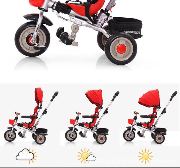 

swivel seat tricycle stroller steel baby toddler child rotating seat tricycle bike buggy bicycle with umbrella removable wash