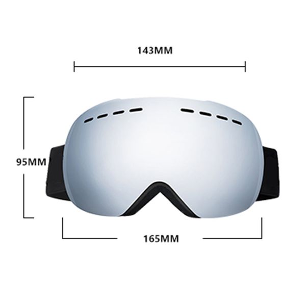 

2xmagnetic ski goggles adjustable ski snow snowboard over glasses sportswear uv protection accessories
