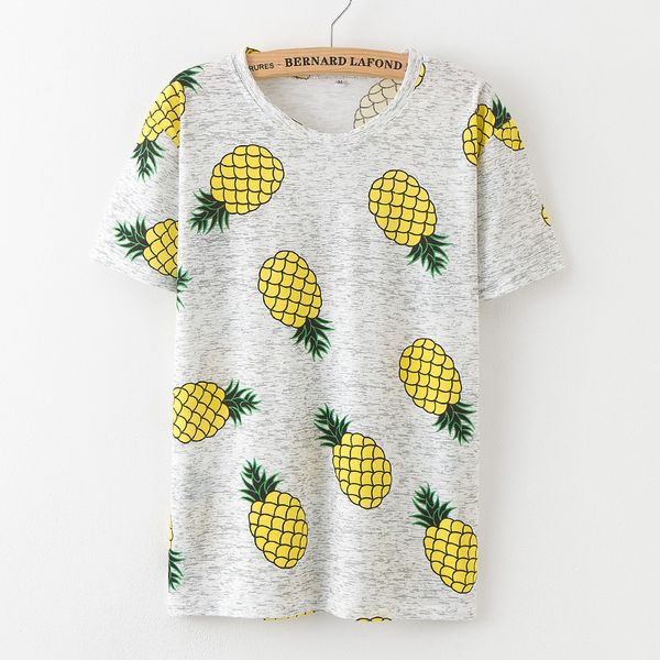 

women designer clothes tee shirt femme women t shirt ice cream pineapple banana print tee casual t shirt women cotton t, White
