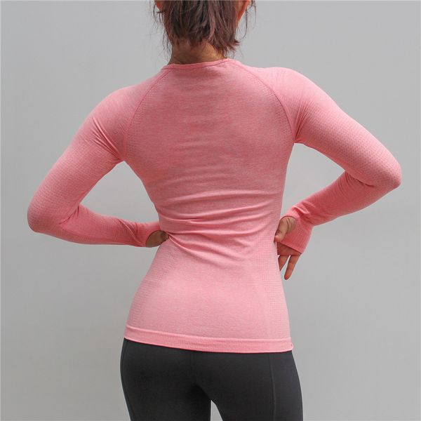 

ropa de yoga high stretch comfort sport seamless long sleeve women gym fitness shirt yoga shirts soft solid color, White;red