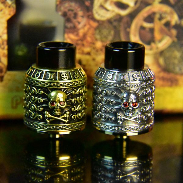 

Original Riscle Pirate King II RDA 24mm Pirate King 2 Atomizer 3D Engraved Version Patent Micro Airholes Design 810 Drip Tip DHL Free