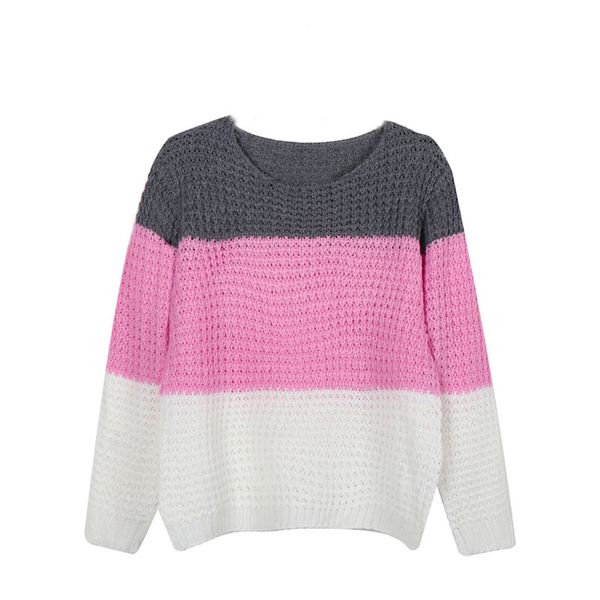 

winter warm sweater women o-neck slim fit pullover patchwork knitted sweaters warm long sleeve jumpers femme d2, White;black