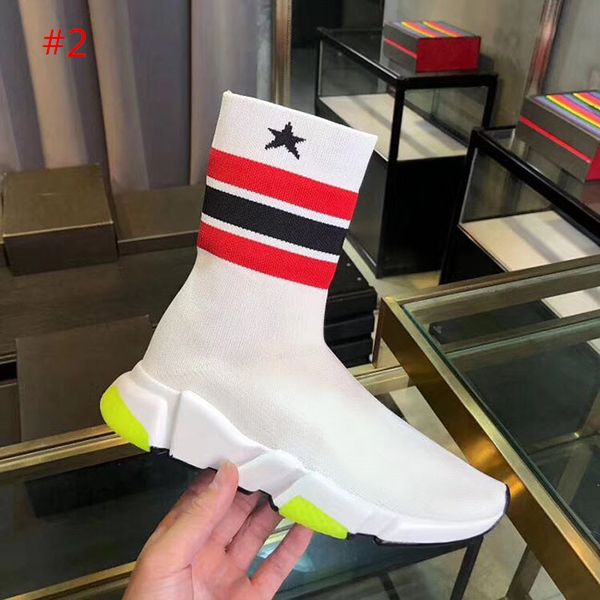 

2019 designer sneakers speed trainer gypsophila fashion flat sock boots casual shoes speed trainer runner with c8, Black