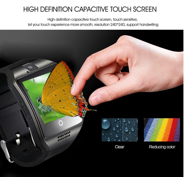 

Smart watch men q18 with touch creen big battery upport tf im card camera for android phone martwatch