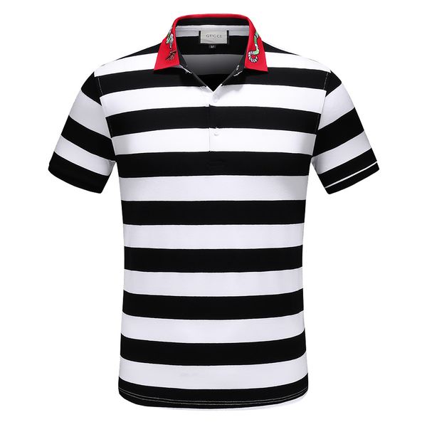 

gc 2020 моды мужчин рубашки поло дизайнер случайный дикий дышащий хлопок летом блузки частного заказа волны бренд свободный рубашки нового п, White;black