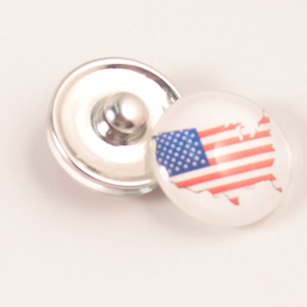 

18mm snap button jewelry 20pcs usa map glass cabochon snap fit button bracelets necklaces jewelry, Black