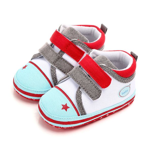

canvas shoes baby boys breathable star design anti-slip shoes sneakers toddler soft soled anti-slippery sneakers, Black