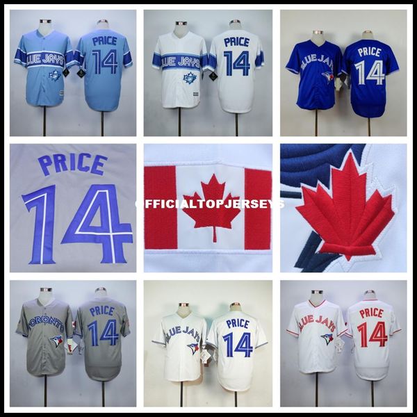 

new #14 david price jersey , stitched blue gray white, Black;blue
