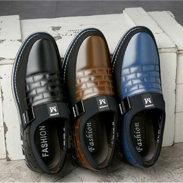 

autumn and winter new large size mens-style youth sports business casual cross-border leather shoes, Black