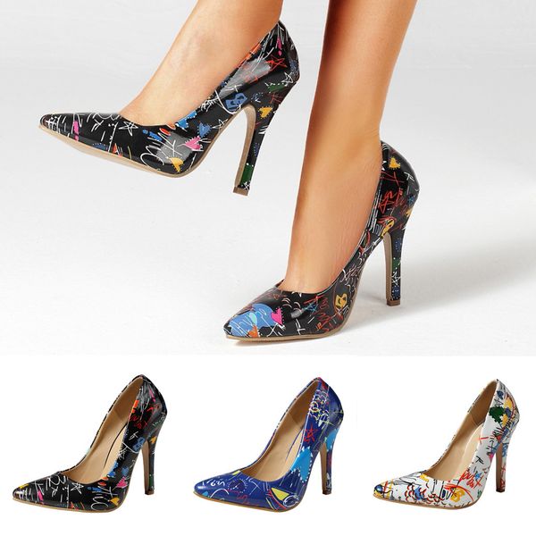 

2019 women's high-heeled shoes wild pointed shallow ladies shoes stiletto single shoe, Black