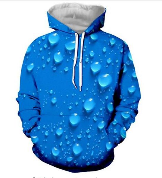 

new fashion hip hop sweatshirt men women 3d casual hoodies raindrop harajuku style loose pullover hoodies, Black
