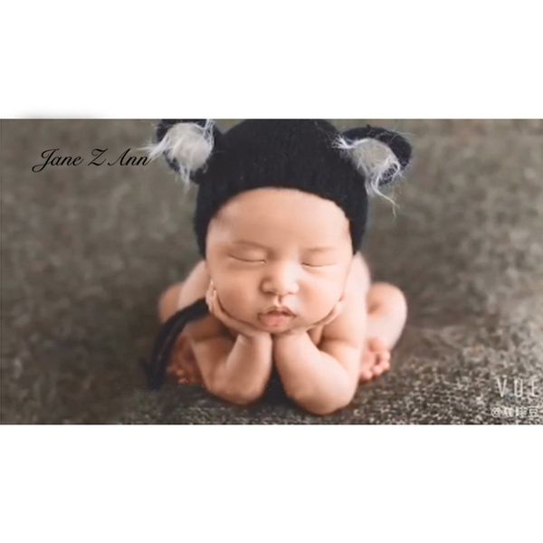

jane z ann newborn pgraphy props handmade knitted hats baby studio shooting accessories, Yellow