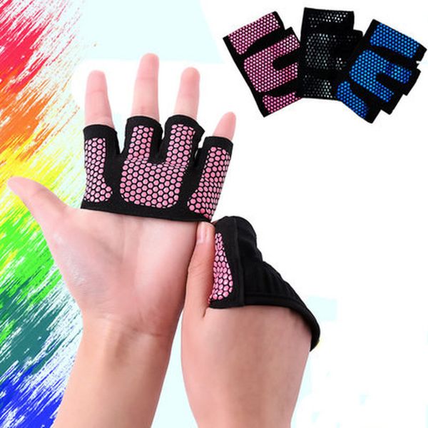 

2pcs men women yoga fitness gloves sport four-finger weightlifting outdoor training summer dumbbell silicone half finger gloves