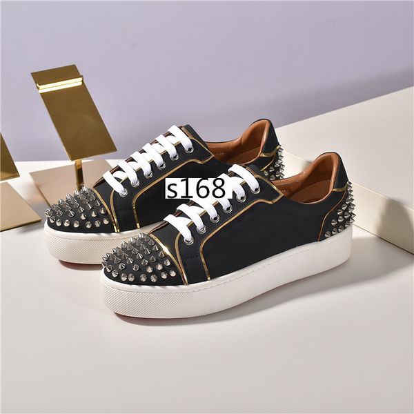 

with box new red bottom spike sock sneakers, red sole flats with krystal spikes, 30mm black & white donna flats for women & men5