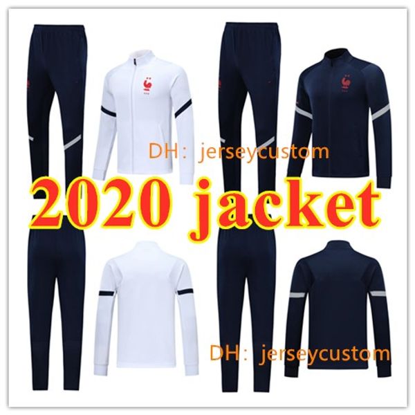 

2020 french 2 star maillot de foot survetement maillot de soccer jacket tracksuit 19 20 fr mbappe pogba football jacket training suit, Black