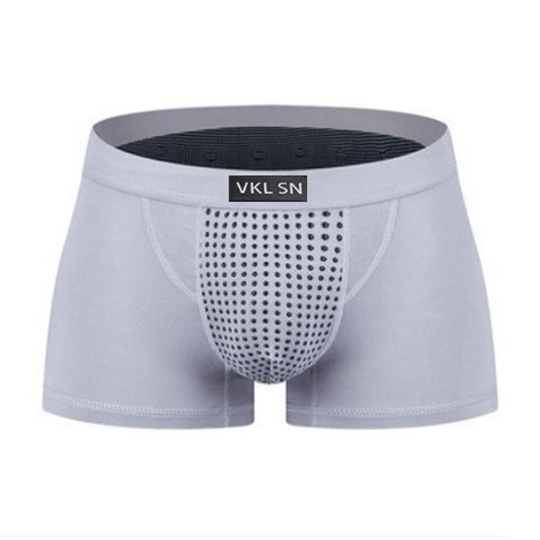 

3 pcs panties men's underwear generation tourmaline ice silk breathable men's underwear british magnetic therapy boxer, Black;white