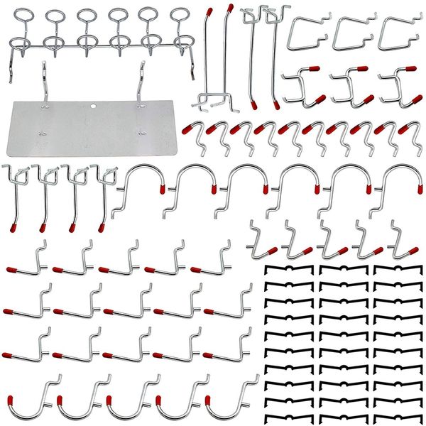 

86 piece pegboard hooks organizer assortment with metal hooks,pegboard bins and peg locks
