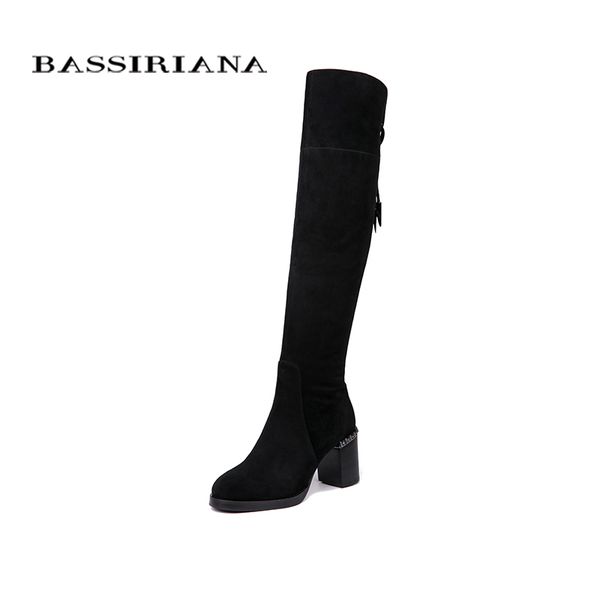 

bassiriana новй over-the-knee нађѬална кожа апоги женка зимн обђв женина еѬнй, Black