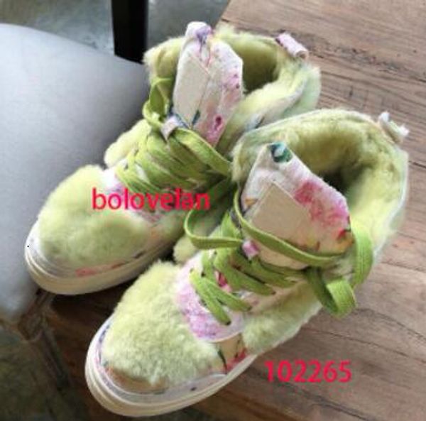 

2019 winter new lace-up wool casual high-shoes flat fur wearing snow boots women boots, Black