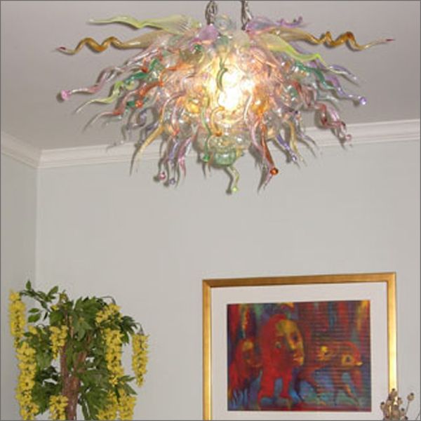 

элегантный тиффани витражи ручной работы выдувное стекло люстры customized цветные рука выдувное муранское стекло потолочные светильники для