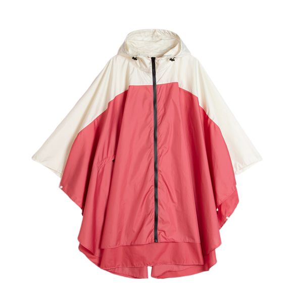 

women's lightweight waterproof outdoor raincoat hooded, Black;white