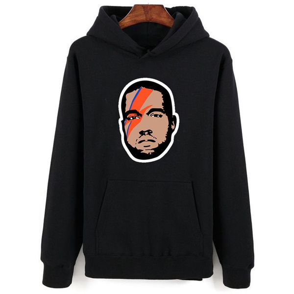 

men hip hop kanye west hoodies women men polyester tracksuit sweatshirt autumn winter long sleeve hooded streetwear sweatshirt, Black